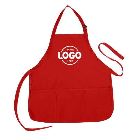 Custom Printed Nissun Poly-Cotton Apron with 3 Pockets APN1243 - Star Hats & Embroidery