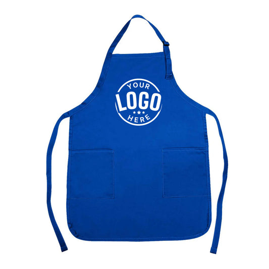 Custom Printed Nissun Poly-Cotton Apron with 2 Pockets APN1302 - Star Hats & Embroidery