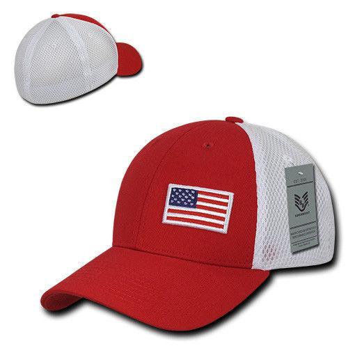 1 Dozen Aero Foam Flex USA Flag Military Mesh Baseball Cotton Caps Wholesale Lots-Casaba Shop