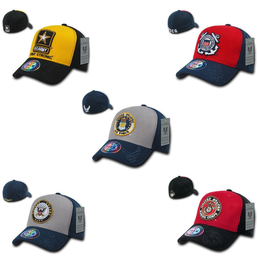 1 Dozen Air Force Marines Navy Army Coast Guard Flex Fit Baseball Hats Caps Wholesale Lots-Casaba Shop - Arclight Wholesale