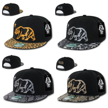 1 Dozen Animal Leopard Snake Skin Cali Republic Bear Snapback Hats Wholesale Bulk-Casaba Shop