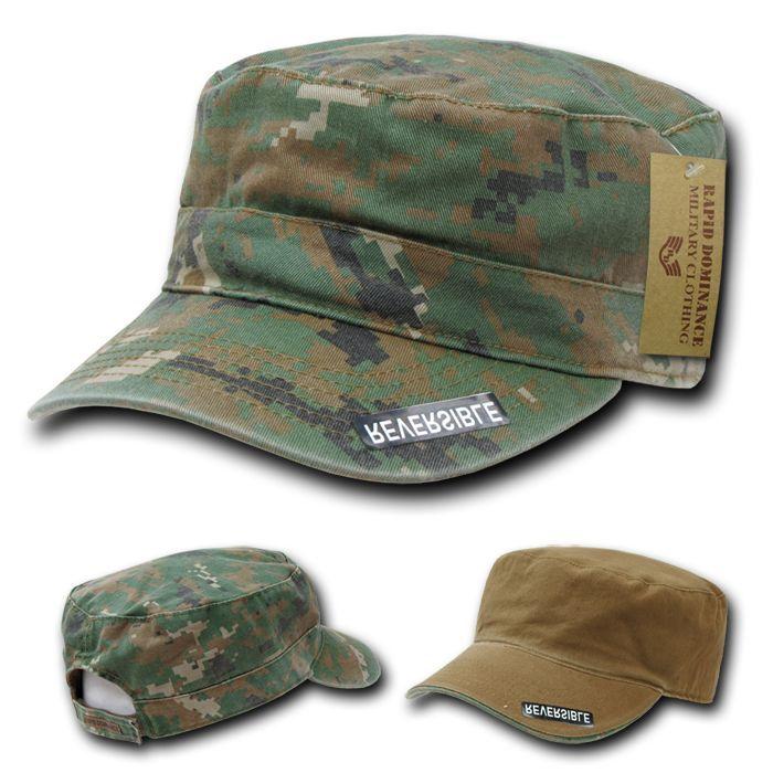 1 Dozen Bdu Patrol Cadet Military Reversible Flat Camo Caps Hats Wholesale Lots-Casaba Shop