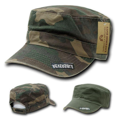 1 Dozen Bdu Patrol Cadet Military Reversible Flat Camo Caps Hats Wholesale Lots-Casaba Shop