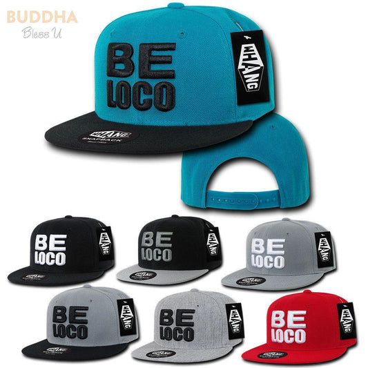 1 Dozen Be Loco 6 Panel Retro Flat Bill Constructed Snapback Hats Caps Wholesale Lots-Casaba Shop - Arclight Wholesale