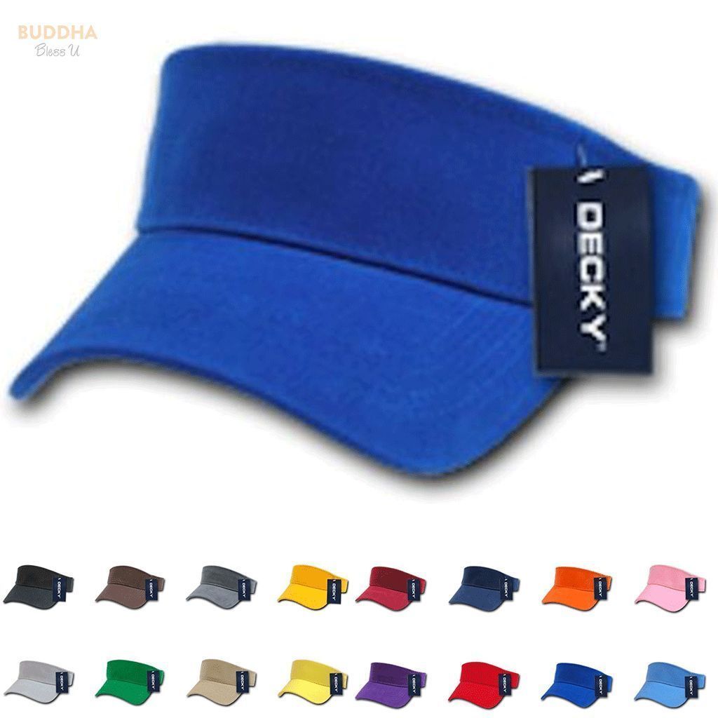 1 Dozen Blank Decky Golf Sports Sun Summer Visors Cotton Wholesale Lots!-Casaba Shop