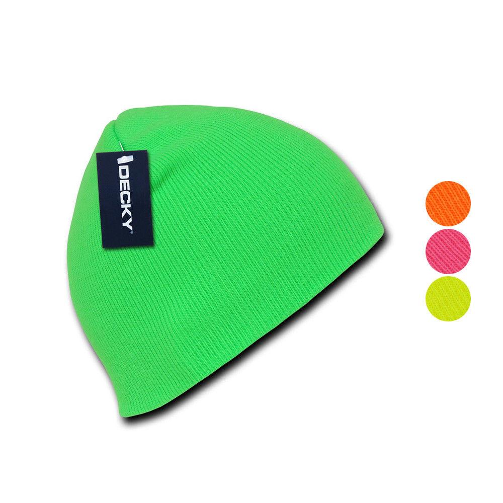 1 Dozen Bright Neon Short Beanies Caps Hats Knit Ski Skull Snowboard Wholesale Bulk-Casaba Shop