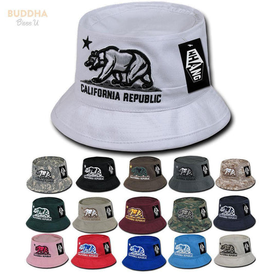 1 Dozen California Bear Bucket Hat Hats Caps Cap Unconstructed Wholesale Lots-Casaba Shop - Arclight Wholesale