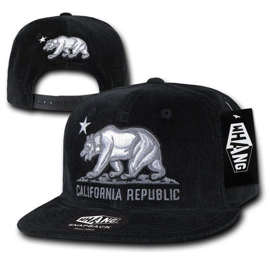 1 Dozen California Corduroy Republic Monster Bear Snapback Hat Caps Wholesale Bulk-Casaba Shop - Arclight Wholesale