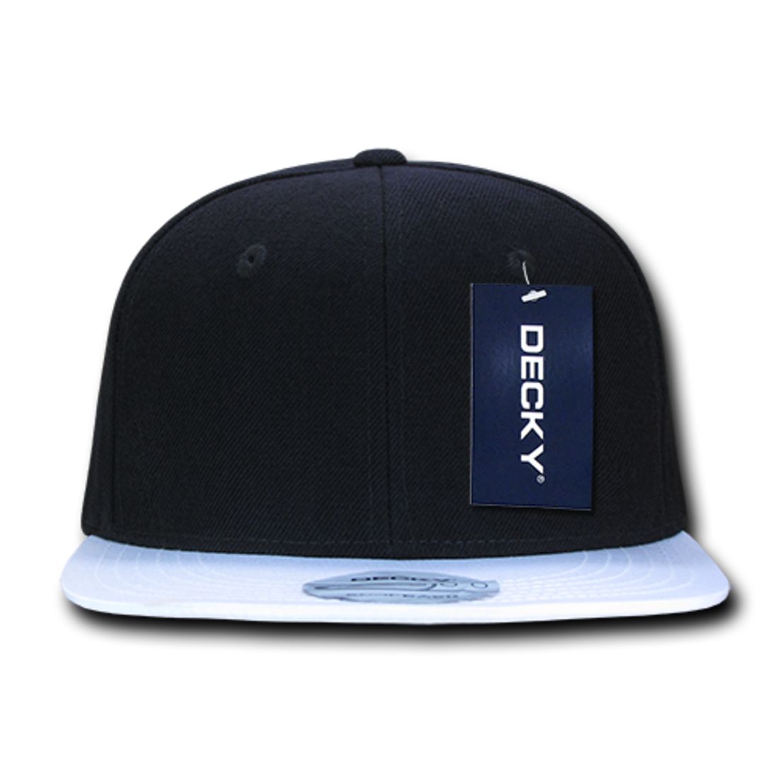 Decky 1046 High Profile Two Tone Brim Snapback Hats 6 Panel Caps Flat Bill Wholesale