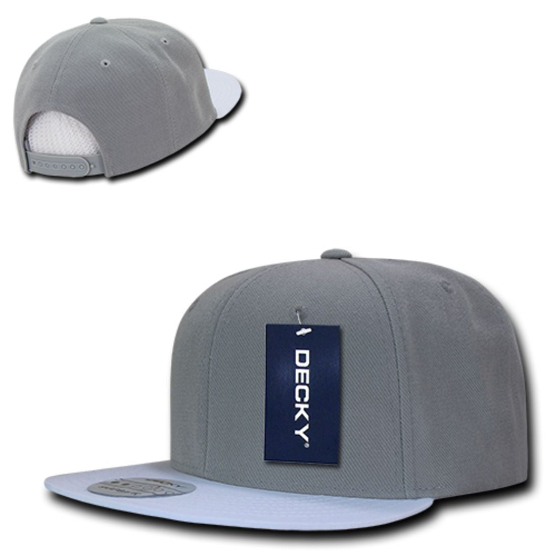 Decky 1046 High Profile Two Tone Brim Snapback Hats 6 Panel Caps Flat Bill Wholesale