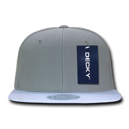 Decky 1046 High Profile Two Tone Brim Snapback Hats 6 Panel Caps Flat Bill Wholesale