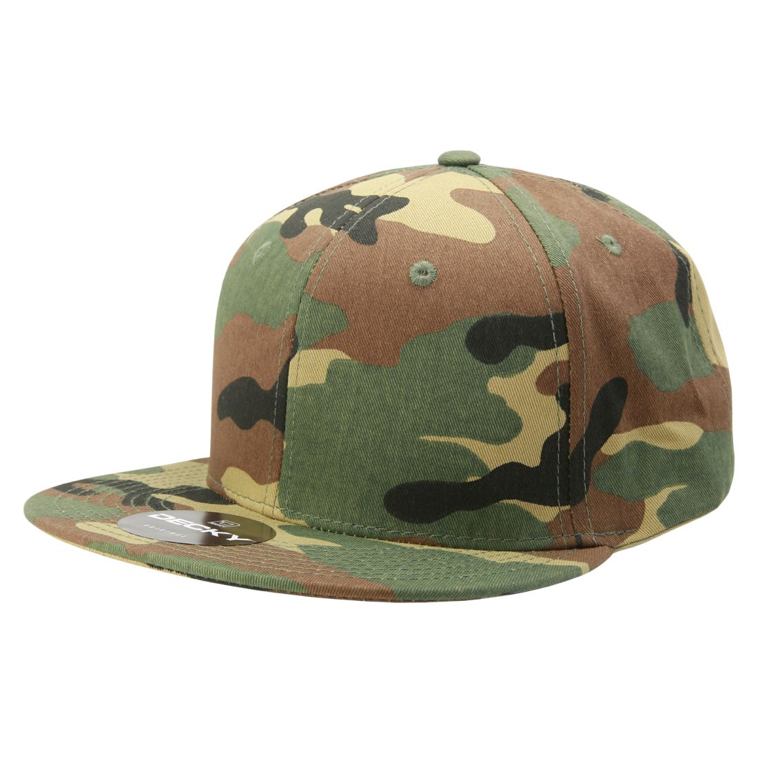 Decky 1047 Camouflage High Profile Snapback Hats 6 Panel Caps Flat Bill Army Wholesale