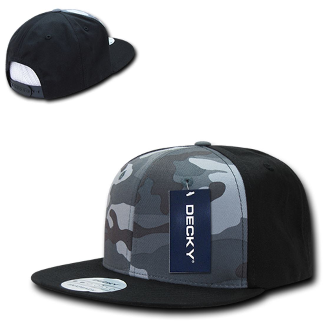 Decky 1049 High Profile Camouflage Snapback Hats 6 Panel Caps Flat Bill Structured Wholesale