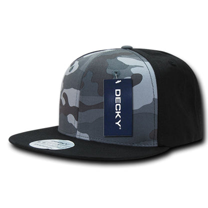 Decky 1049 High Profile Camouflage Snapback Hats 6 Panel Caps Flat Bill Structured Wholesale