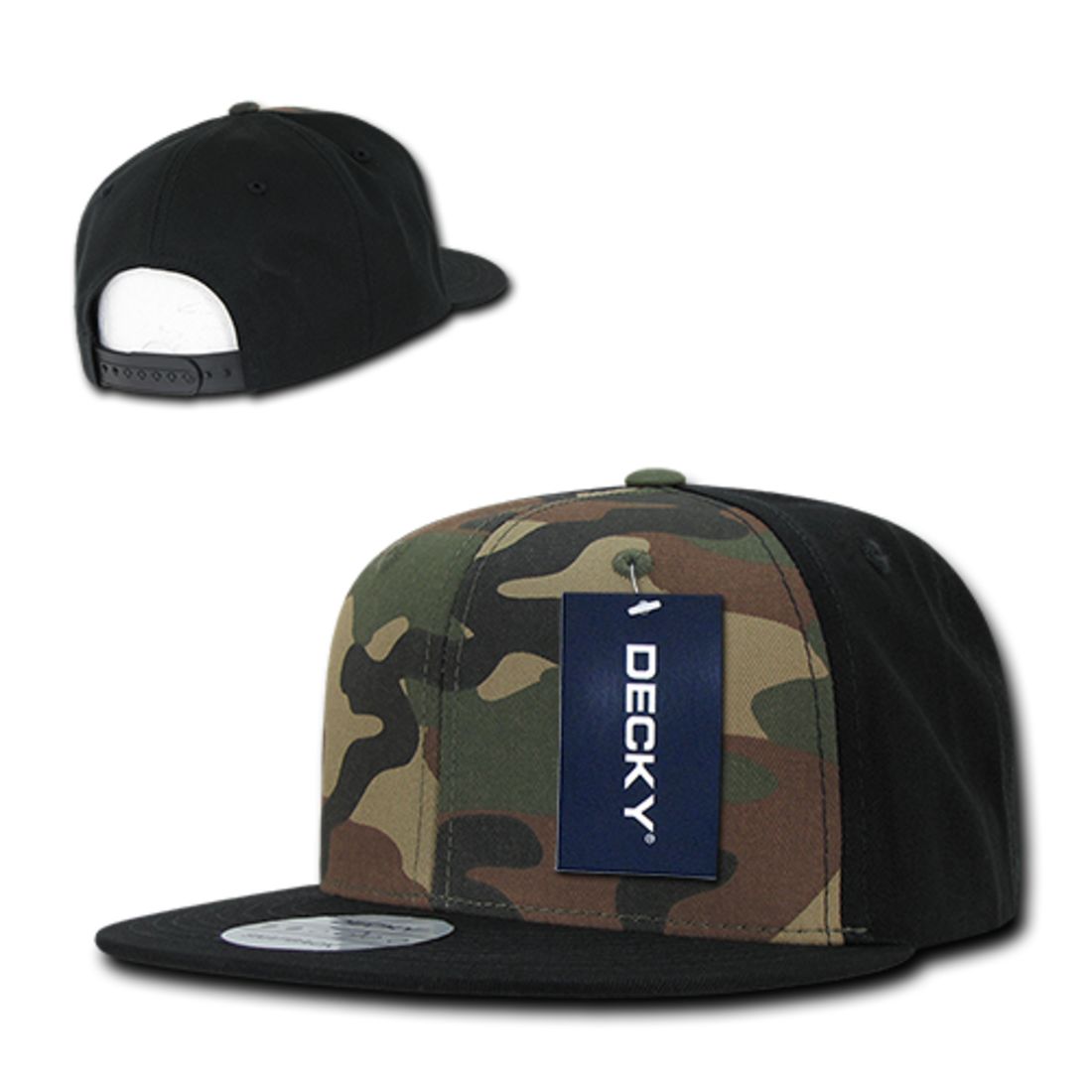 Decky 1049 High Profile Camouflage Snapback Hats 6 Panel Caps Flat Bill Structured Wholesale