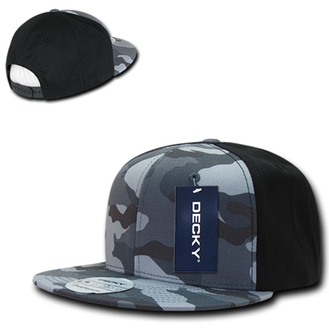 Decky 1049 High Profile Camouflage Snapback Hats 6 Panel Caps Flat Bill Structured Wholesale