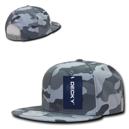 Decky 1049 High Profile Camouflage Snapback Hats 6 Panel Caps Flat Bill Structured Wholesale