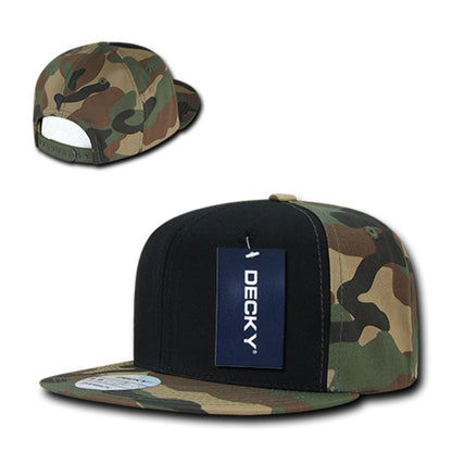 Decky 1049 High Profile Camouflage Snapback Hats 6 Panel Caps Flat Bill Structured Wholesale