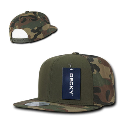 Decky 1049 High Profile Camouflage Snapback Hats 6 Panel Caps Flat Bill Structured Wholesale