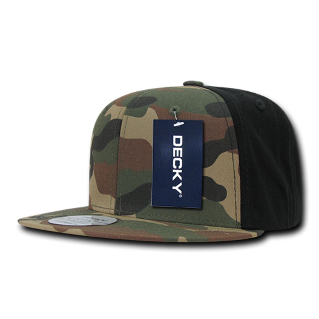 Decky 1049 High Profile Camouflage Snapback Hats 6 Panel Caps Flat Bill Structured Wholesale