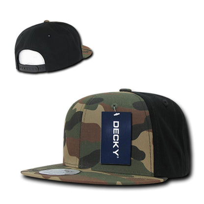 Decky 1049 High Profile Camouflage Snapback Hats 6 Panel Caps Flat Bill Structured Wholesale