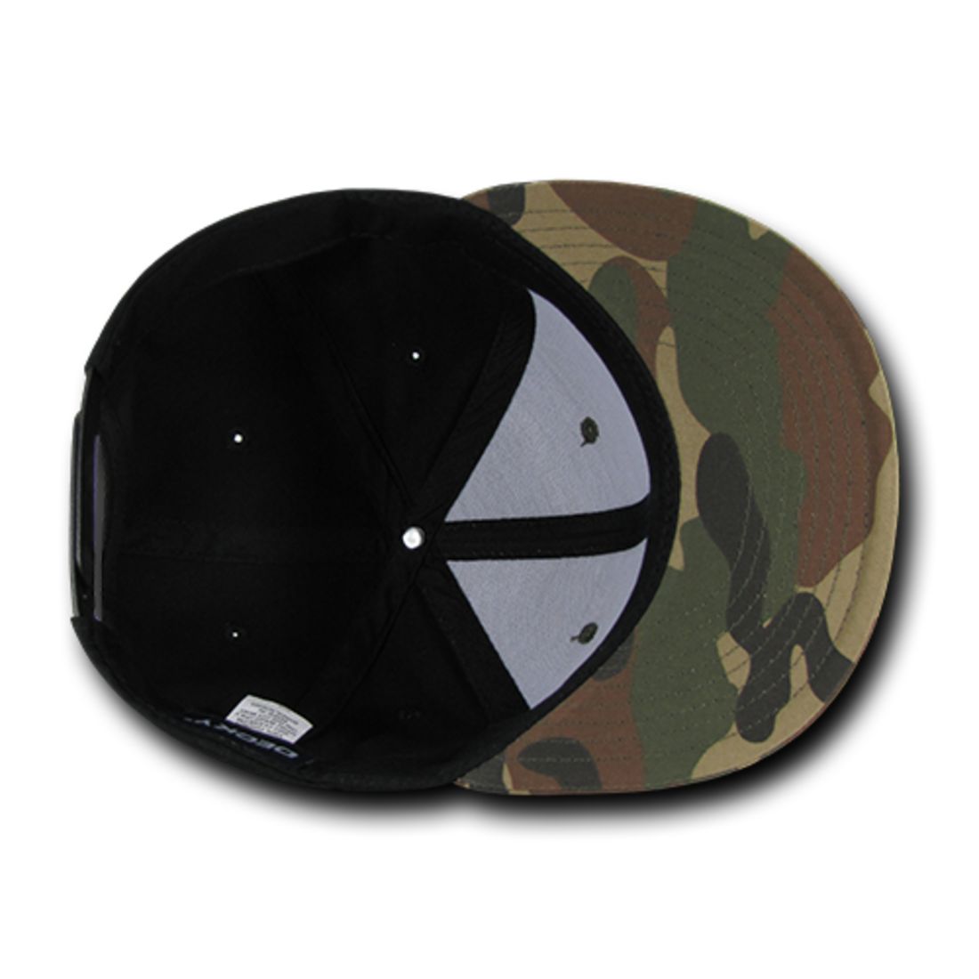 Decky 1049 High Profile Camouflage Snapback Hats 6 Panel Caps Flat Bill Structured Wholesale