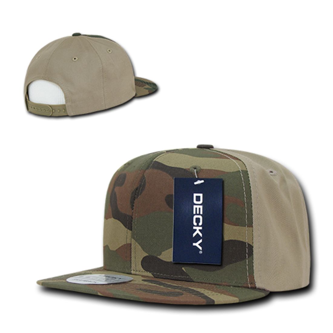 Decky 1049 High Profile Camouflage Snapback Hats 6 Panel Caps Flat Bill Structured Wholesale