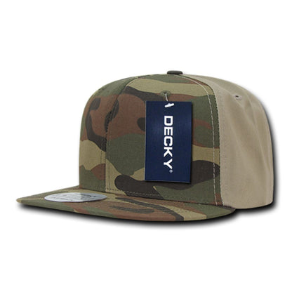 Decky 1049 High Profile Camouflage Snapback Hats 6 Panel Caps Flat Bill Structured Wholesale