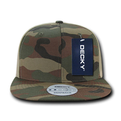 Decky 1049 High Profile Camouflage Snapback Hats 6 Panel Caps Flat Bill Structured Wholesale