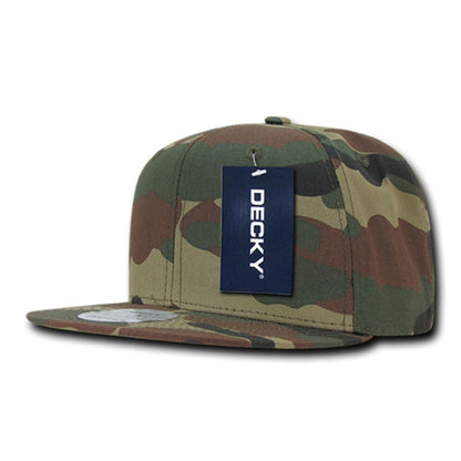 Decky 1049 High Profile Camouflage Snapback Hats 6 Panel Caps Flat Bill Structured Wholesale