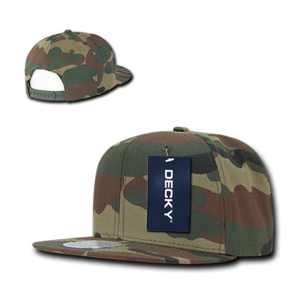 Decky 1049 High Profile Camouflage Snapback Hats 6 Panel Caps Flat Bill Structured Wholesale