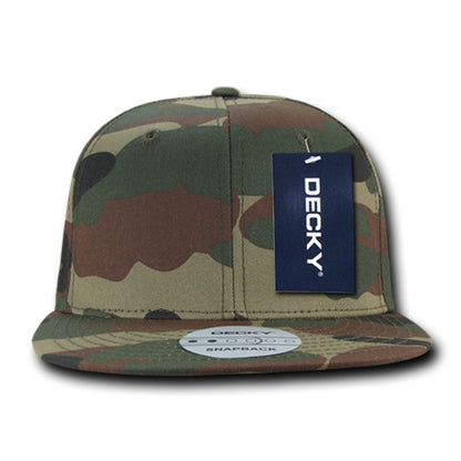 Decky 1049 High Profile Camouflage Snapback Hats 6 Panel Caps Flat Bill Structured Wholesale