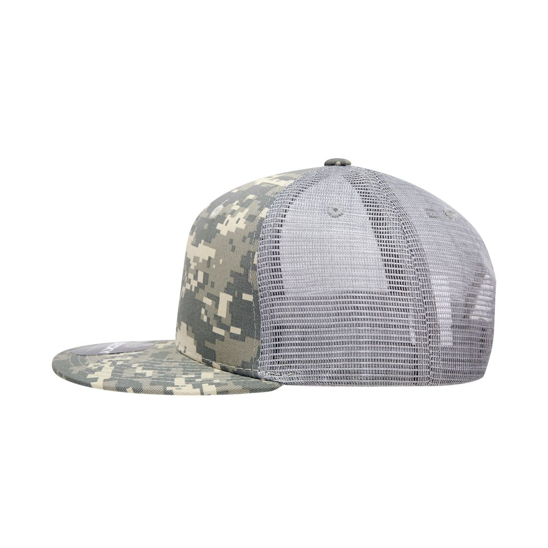 Decky 1055 Camo Trucker Hats High Profile 6 Panel Snapback Caps Flat Bill Mesh Wholesale