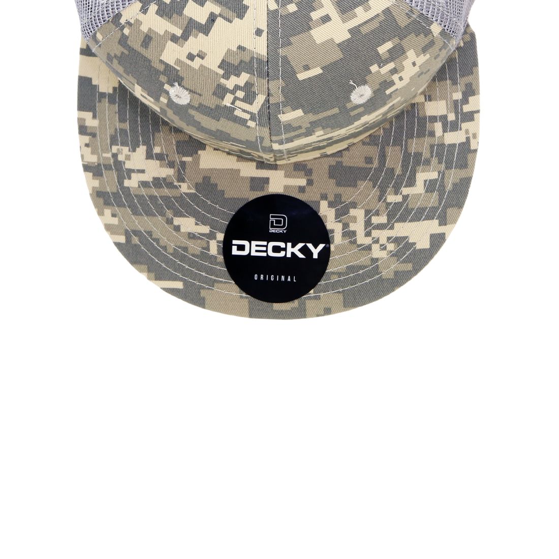 Decky 1055 Camo Trucker Hats High Profile 6 Panel Snapback Caps Flat Bill Mesh Wholesale