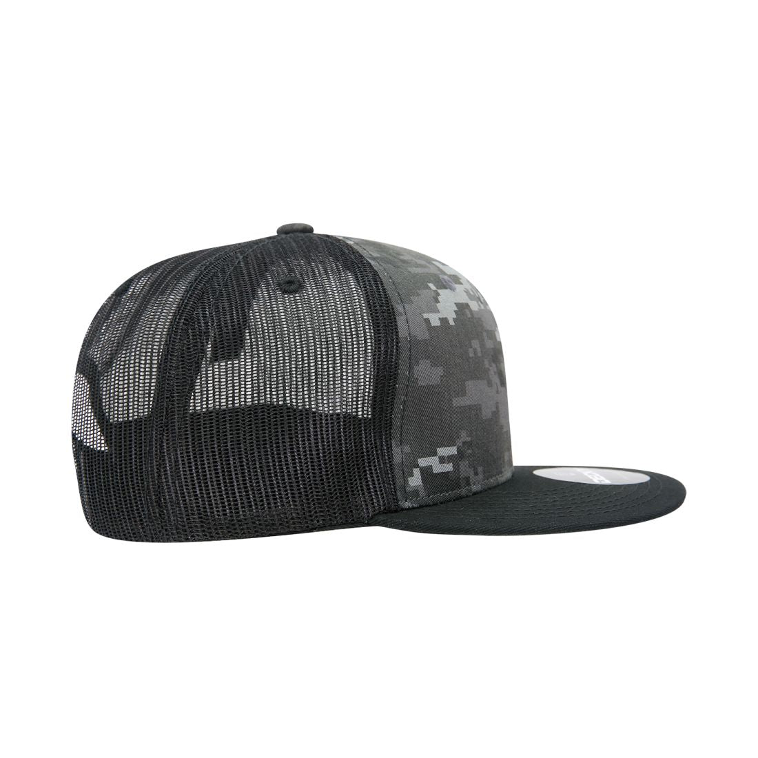 Decky 1055 Camo Trucker Hats High Profile 6 Panel Snapback Caps Flat Bill Mesh Wholesale