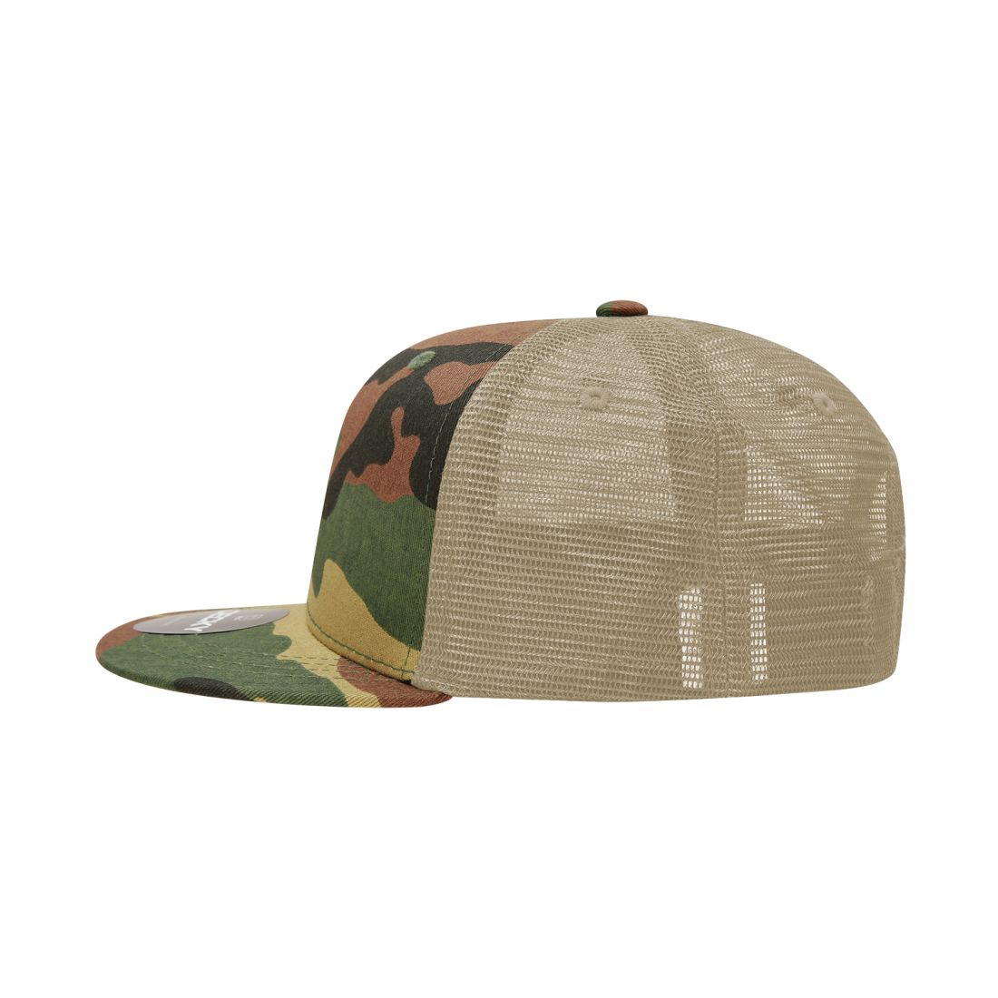 Decky 1055 Camo Trucker Hats High Profile 6 Panel Snapback Caps Flat Bill Mesh Wholesale