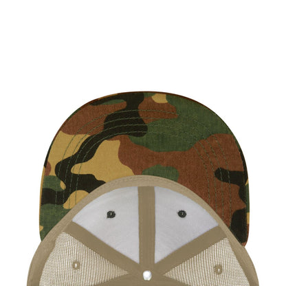 Decky 1055 Camo Trucker Hats High Profile 6 Panel Snapback Caps Flat Bill Mesh Wholesale