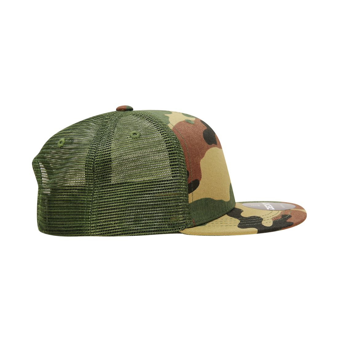 Decky 1055 Camo Trucker Hats High Profile 6 Panel Snapback Caps Flat Bill Mesh Wholesale