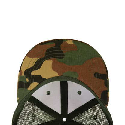 Decky 1055 Camo Trucker Hats High Profile 6 Panel Snapback Caps Flat Bill Mesh Wholesale