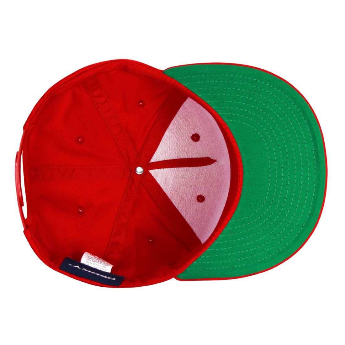 Decky 1064G Snapback Green Undervisor Hats 5 Panel Baseball Caps Cotton Wholesale