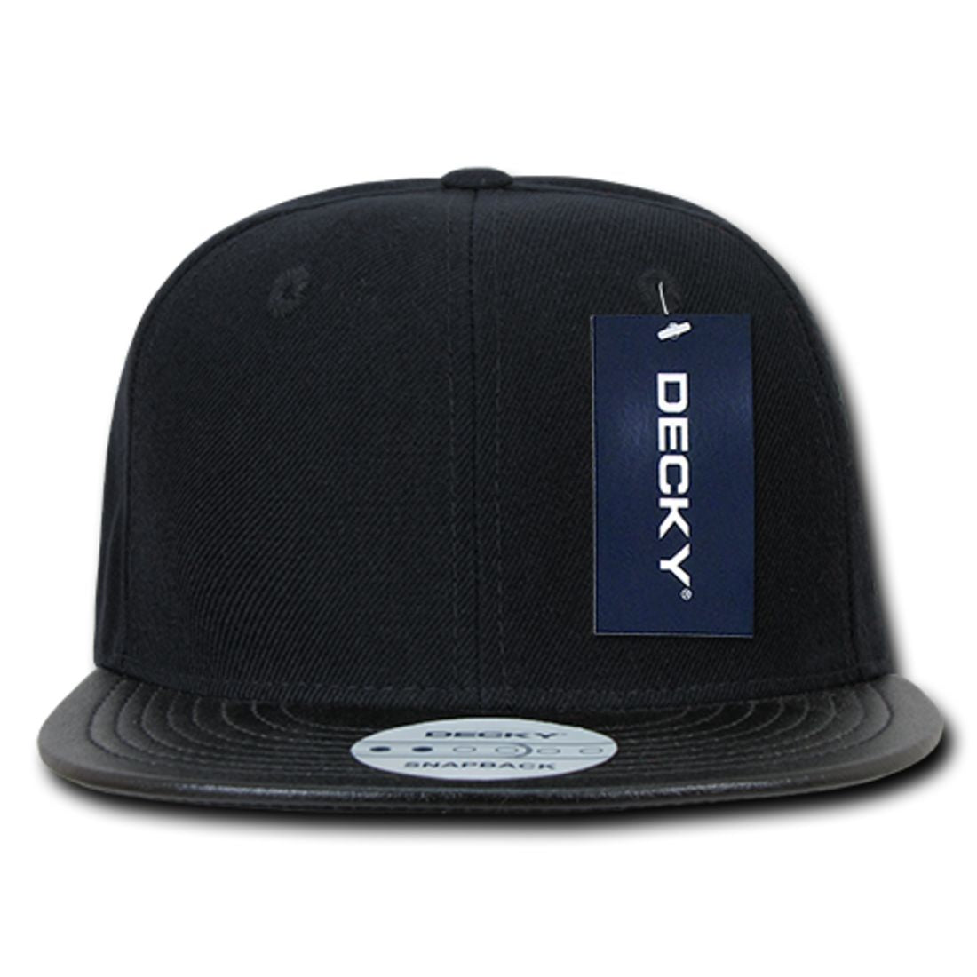 Decky 1071 Vinyl Brim Flat Bill Snapback Hats High Profile 6 Panel Caps Wholesale