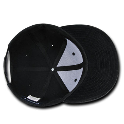 Decky 1071 Vinyl Brim Flat Bill Snapback Hats High Profile 6 Panel Caps Wholesale