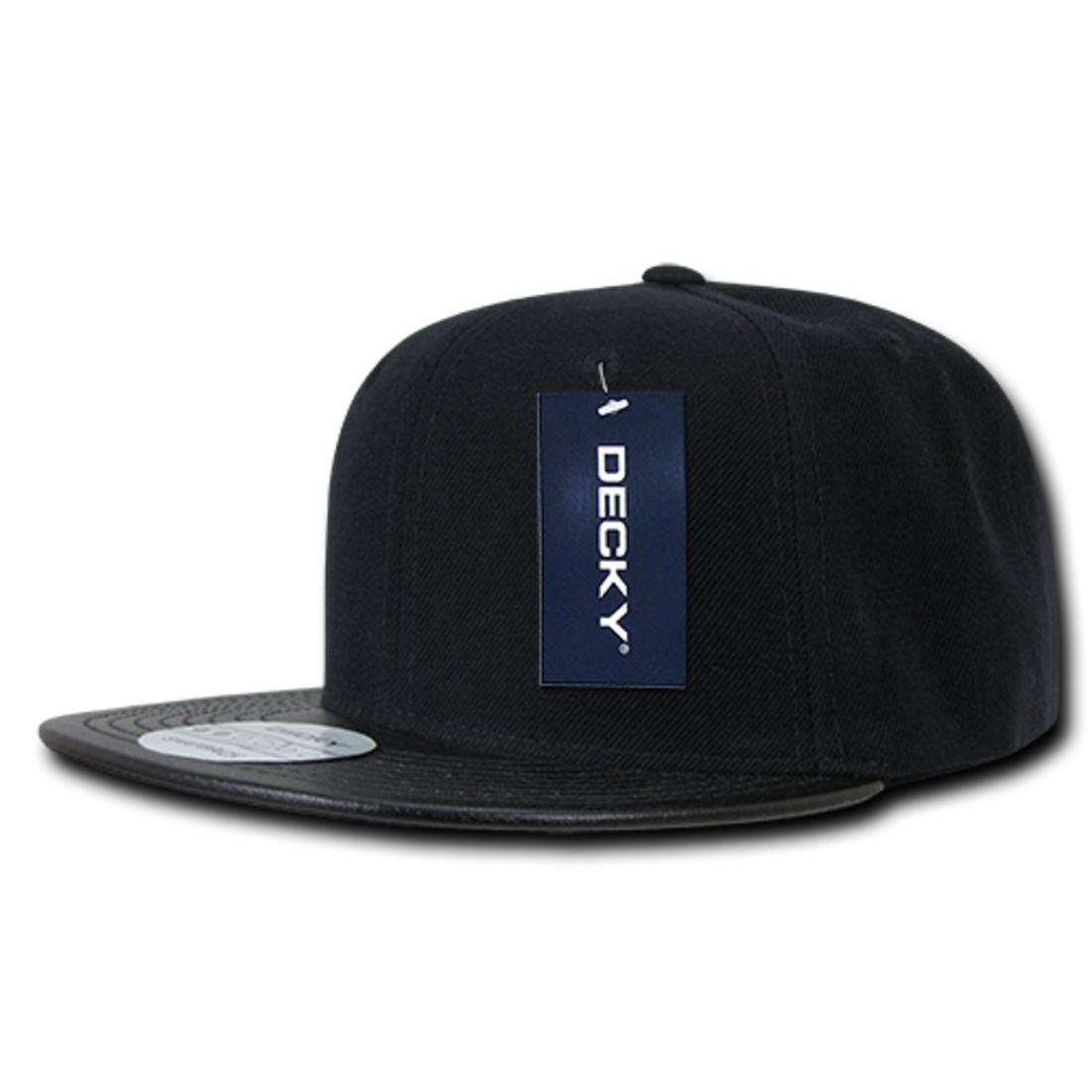 Decky 1071 Vinyl Brim Flat Bill Snapback Hats High Profile 6 Panel Caps Wholesale