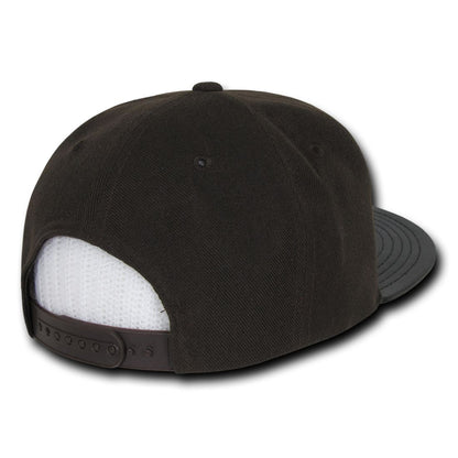 Decky 1071 Vinyl Brim Flat Bill Snapback Hats High Profile 6 Panel Caps Wholesale