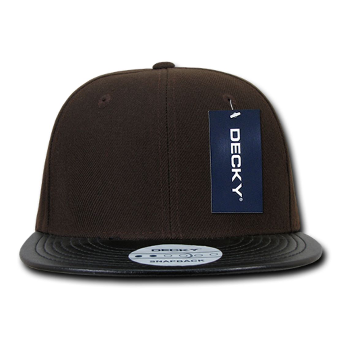 Decky 1071 Vinyl Brim Flat Bill Snapback Hats High Profile 6 Panel Caps Wholesale