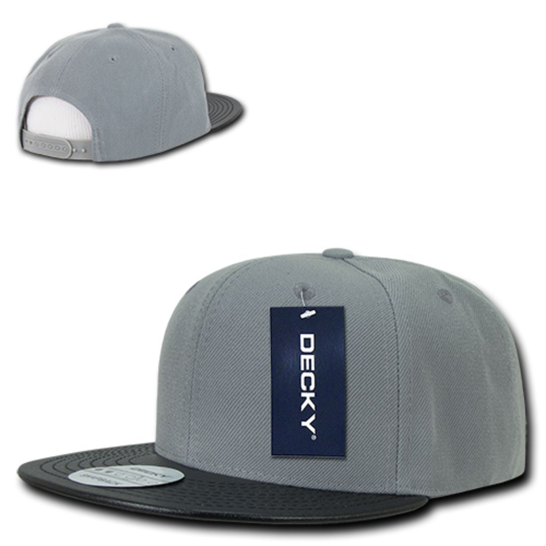 Decky 1071 Vinyl Brim Flat Bill Snapback Hats High Profile 6 Panel Caps Wholesale