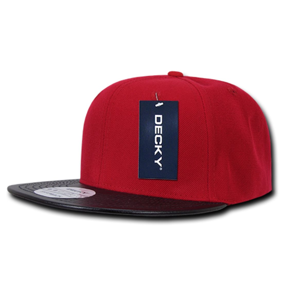 Decky 1071 Vinyl Brim Flat Bill Snapback Hats High Profile 6 Panel Caps Wholesale