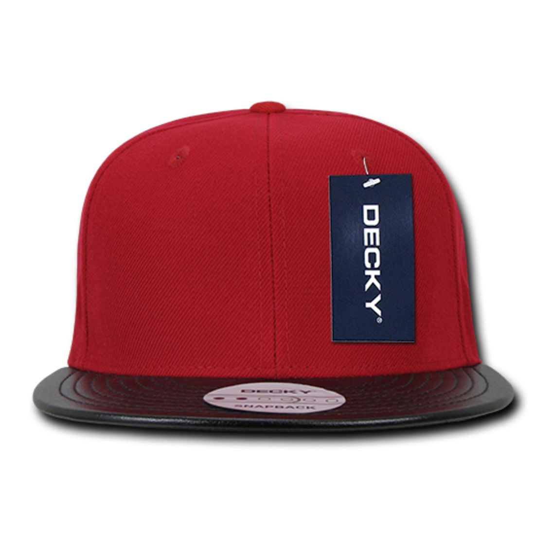 Decky 1071 Vinyl Brim Flat Bill Snapback Hats High Profile 6 Panel Caps Wholesale