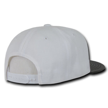 Decky 1071 Vinyl Brim Flat Bill Snapback Hats High Profile 6 Panel Caps Wholesale