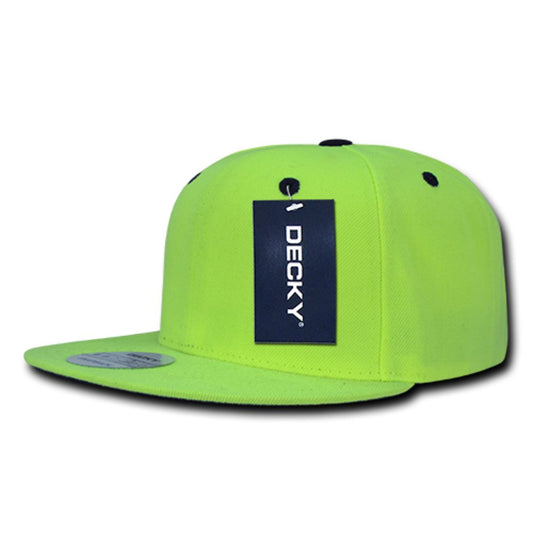 Decky 1077 High Profile Neon Snapback Hats 6 Panel Baseball Caps Structured Wholesale - Arclight Wholesale